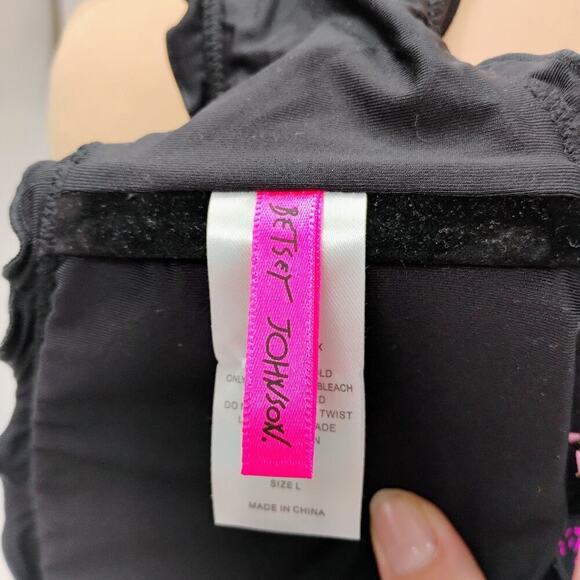 BETSEY JOHNSON Sexy POP Art BY THE POOL Retro Faces BIKINI Swimsuit L - Picture 3 of 14